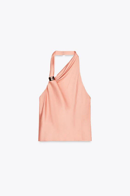 Haut satinée à col licou