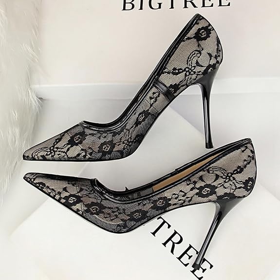 Lace Pointed Heels