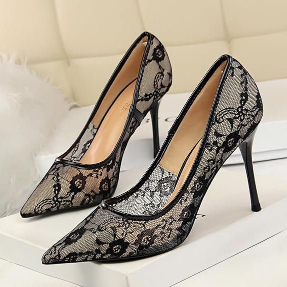 Lace Pointed Heels