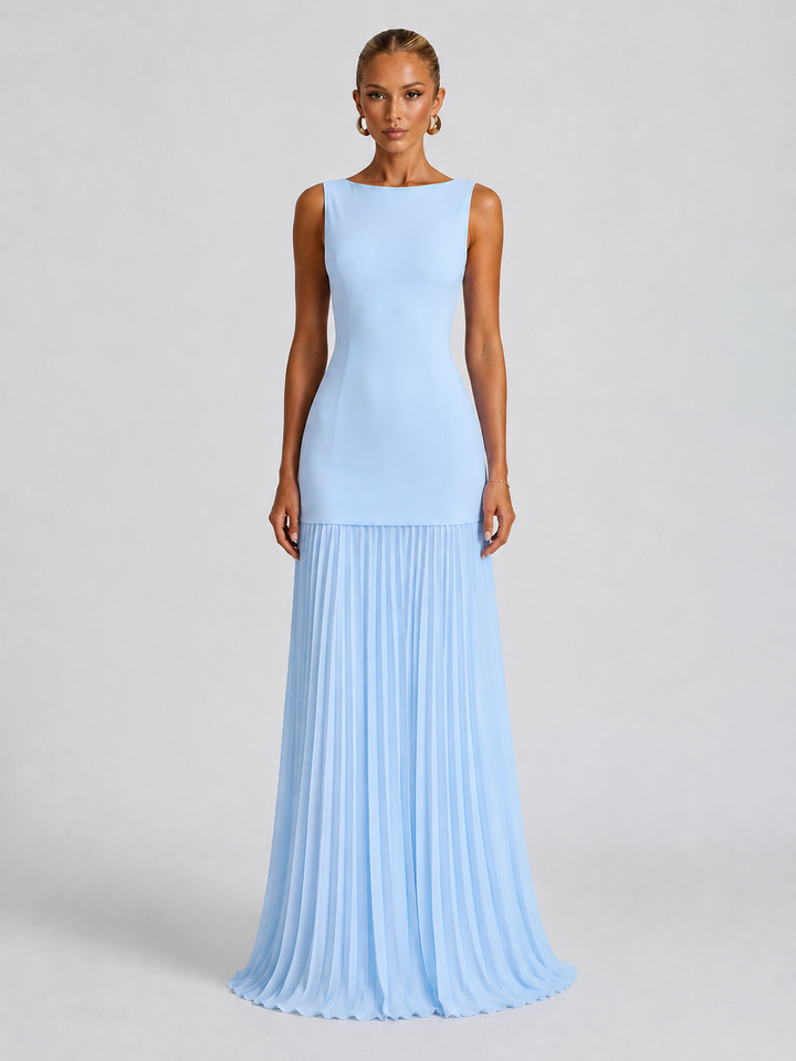 Elegantes Plissiertes Maxikleid