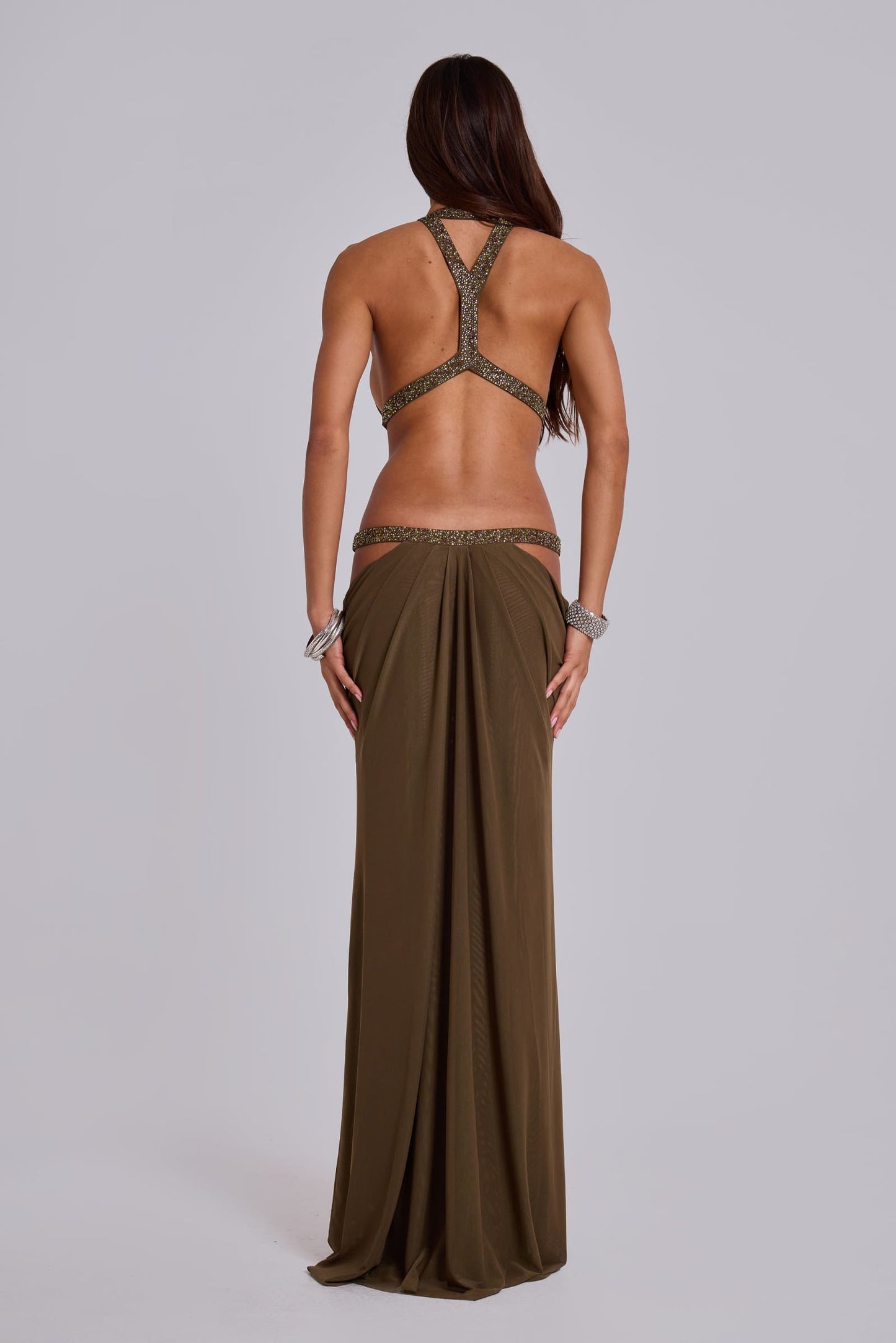 Selene besticktes Maxikleid