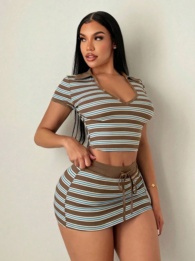 Ribbed Striped Set