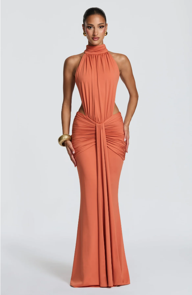 Robe Longue Drapée Éthérée
