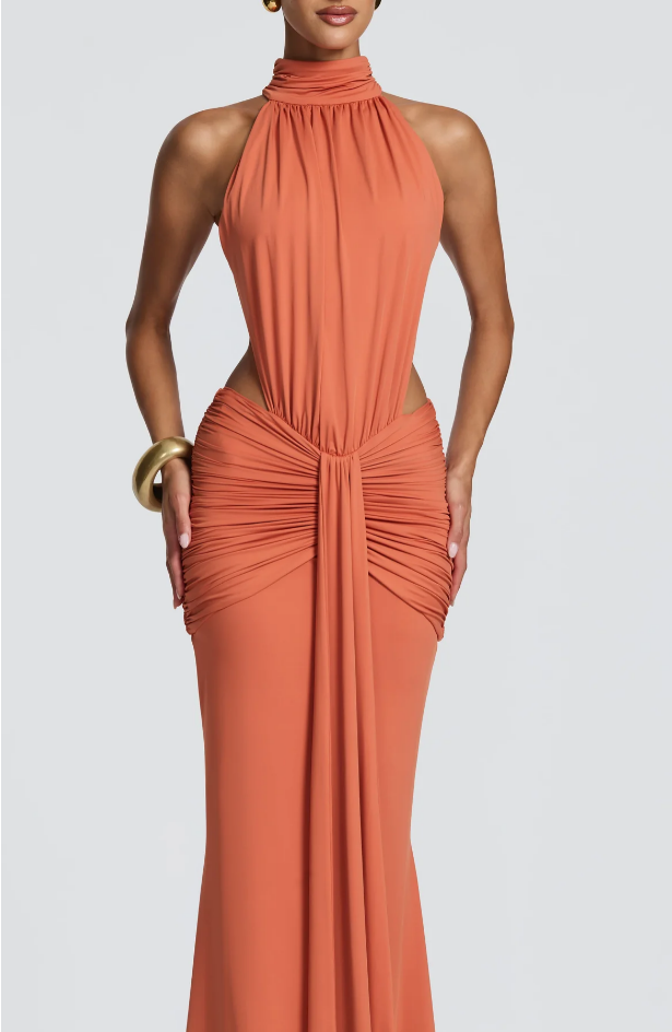 Robe Longue Drapée Éthérée
