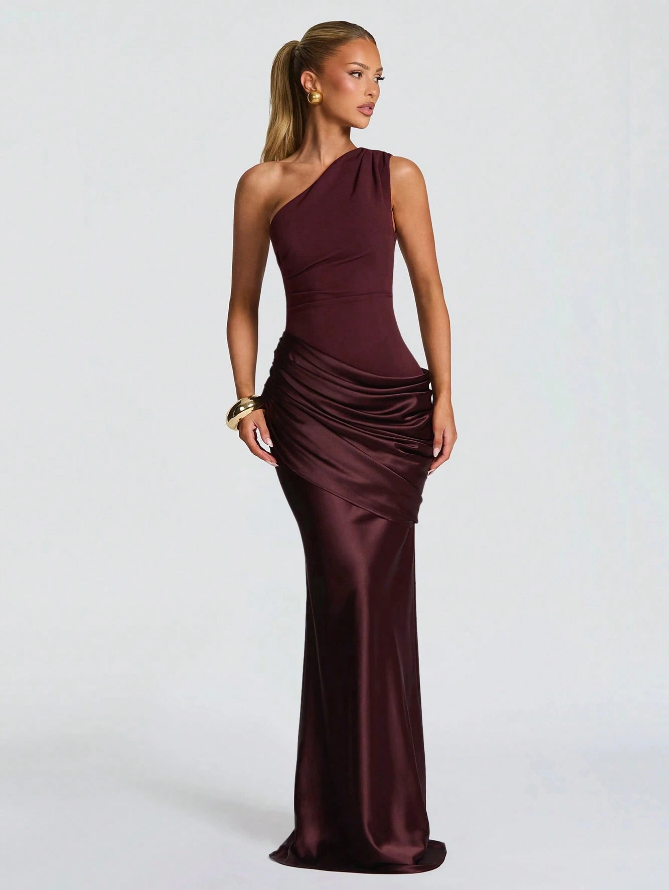 Satin-Maxikleid