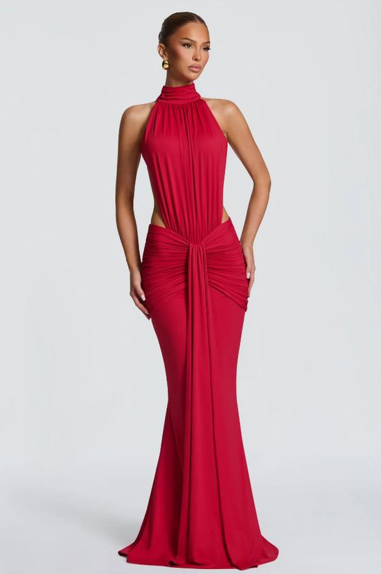Robe Longue Drapée Éthérée