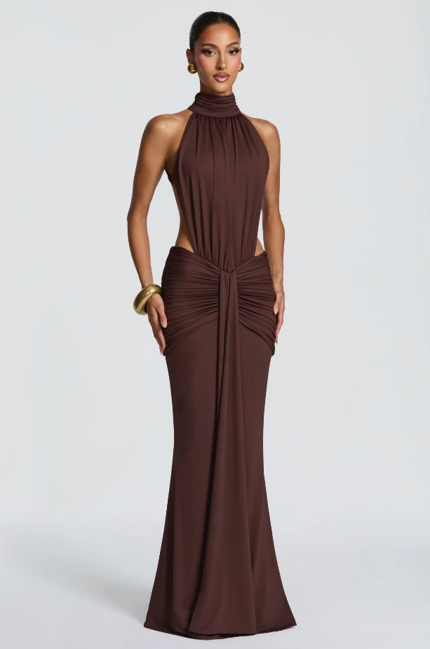 Robe Longue Drapée Éthérée
