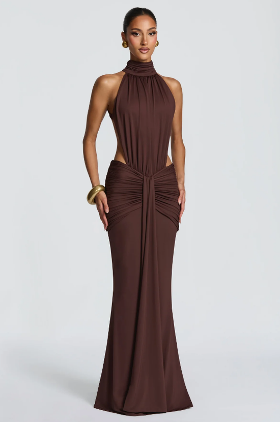 Robe Longue Drapée Éthérée