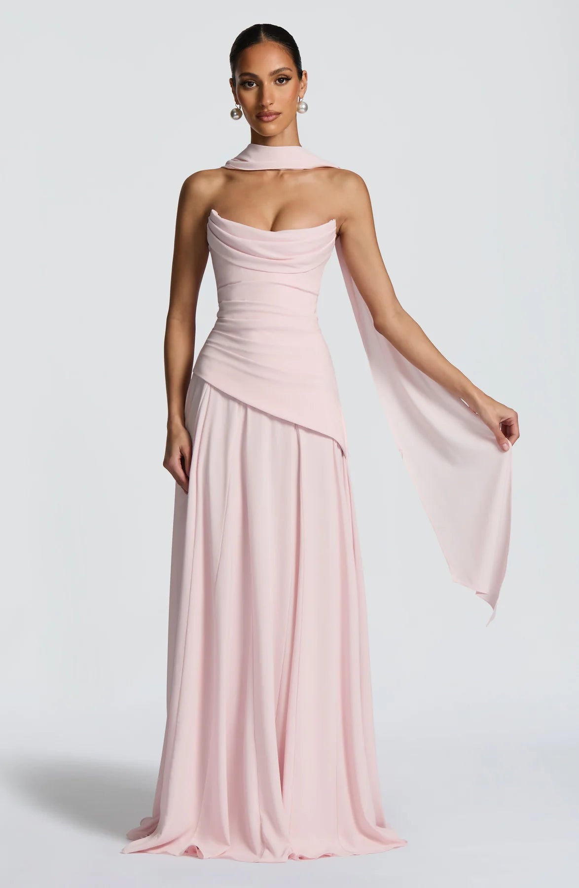 Maxikleid mit Drapierung