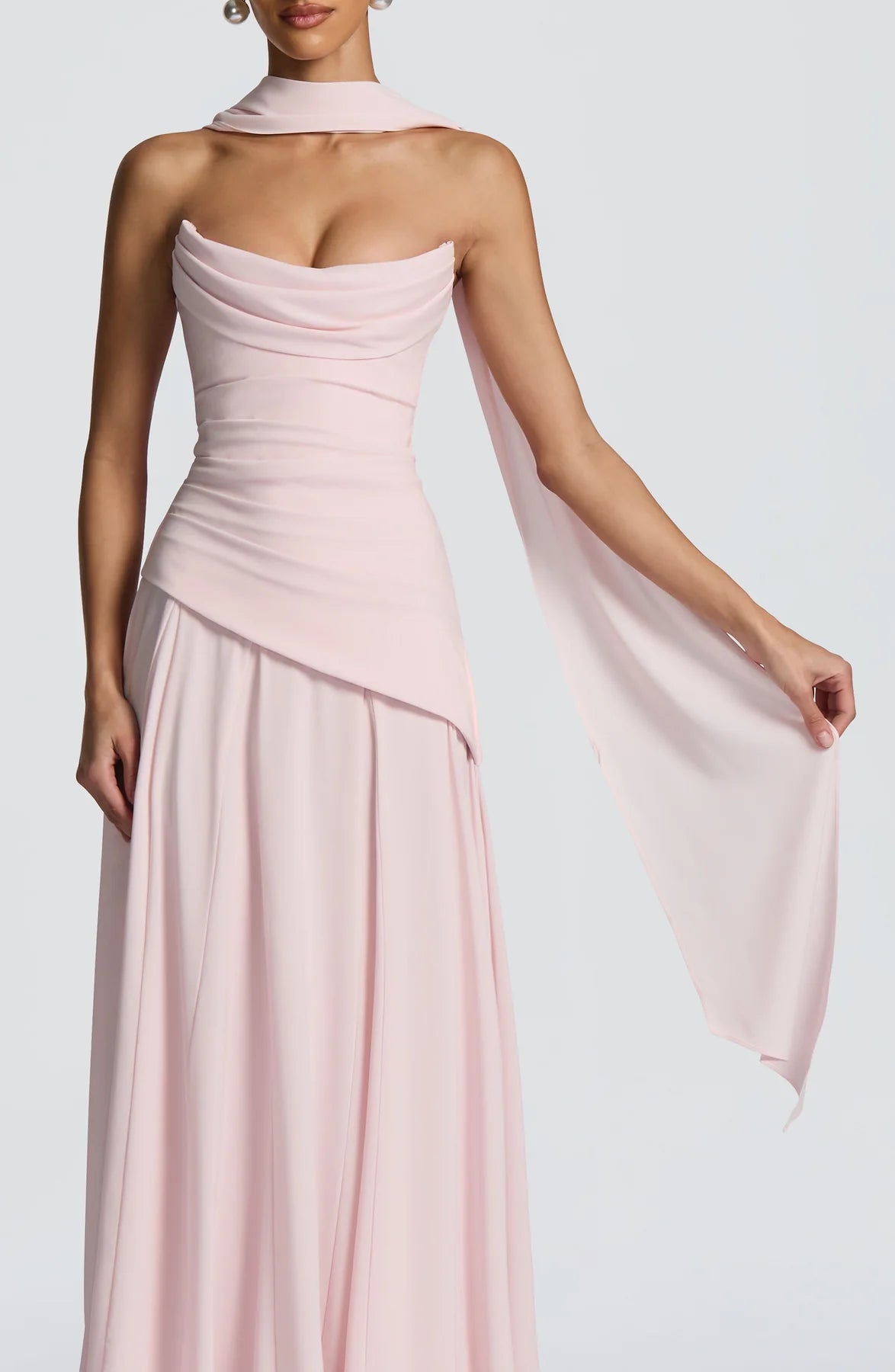Maxikleid mit Drapierung