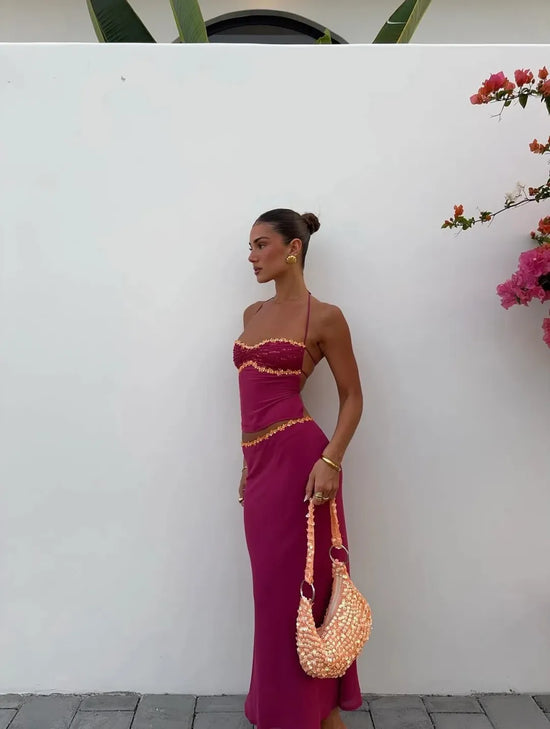 Sequin Detail Maxi Set